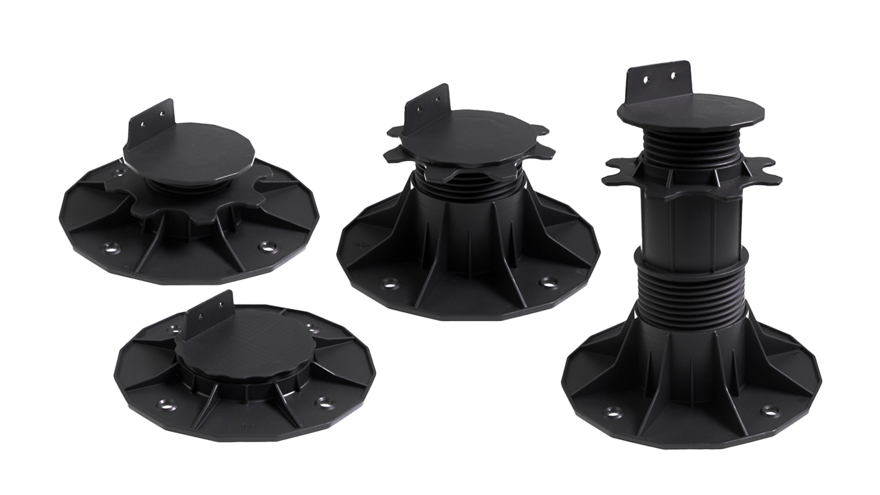 Froadp Piedini Regolabili In Plastica Per Terrazze - 10 Pezzi, Altezza 60-140 Mm, In Polipropilene Riciclato UV-Resistente, Portata Fino A 480 Kg, Per Legno, WPC, Pavimenti