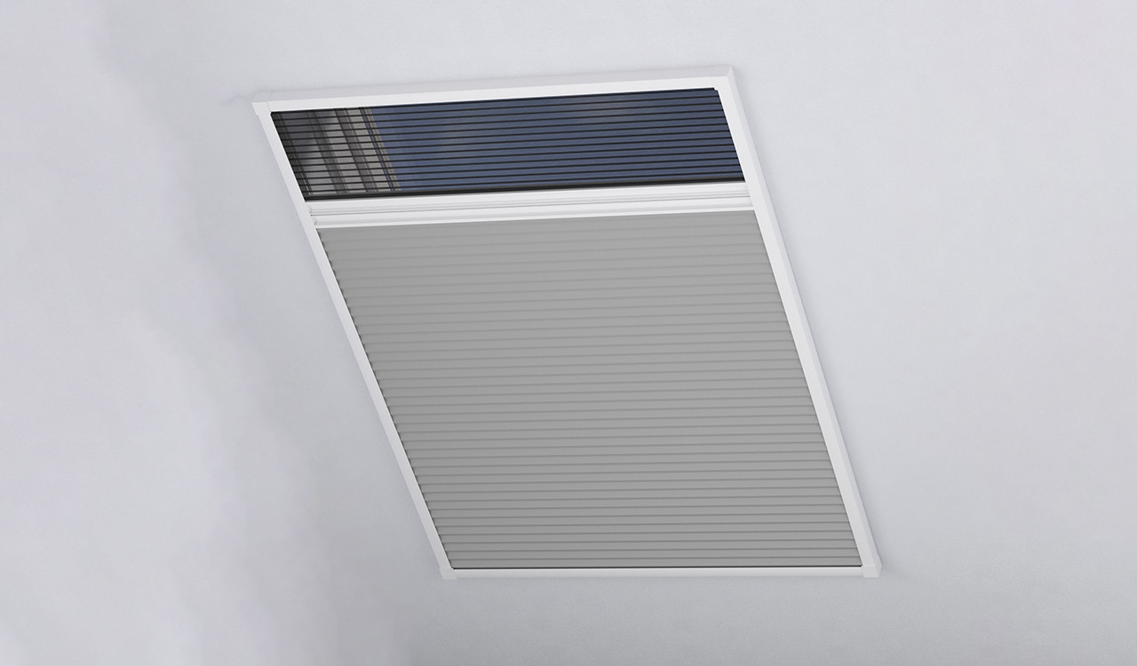 planeo tenda plissettata per finestra da tetto + zanzariera - grigio 80 x  120 cm - Tende plissettate - Protezione solare