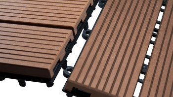 planeo pavimenti WPC piastrella per patio marrone 30x30 cm - 6 pz.