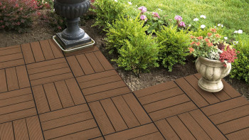 planeo piastrella per legno per esterni termo-cenere scanalata 30x30 cm - 6 pz.