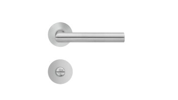 Maniglia E900 in acciaio inox opaco - bagno con rosone magnetico
