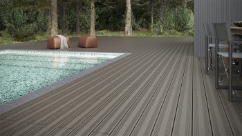planeo SolidWood WPC tavola solido - Grigio chiaro 3m francese/strutturato