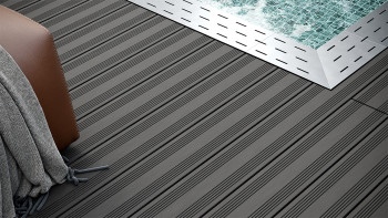 planeo SolidWood WPC tavola solido - Grigio scuro 3m francese/strutturato