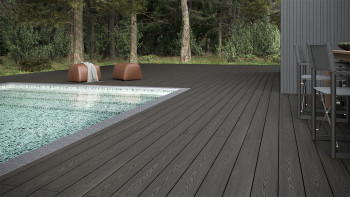 planeo SolidWood WPC decking set completo di tavole massicce - Grigio scuro francese/testurizzato