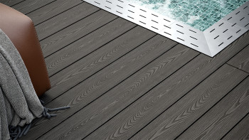 planeo SolidWood WPC tavola solido - Grigio scuro 3m francese/strutturato