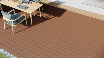 planeo LineWood WPC Pannello per decking solido - marrone chiaro 3m scanalato/scanalato