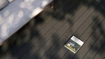 planeo AntikWood Set completo di listoni massicci per decking WPC - grigio antracite anticato