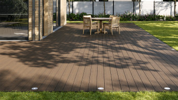 planeo AntikWood WPC tavola solido - Marrone chiaro 3m antico invecchiato