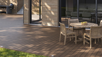 planeo AntikWood WPC tavola solido - Marrone chiaro 3m antico invecchiato
