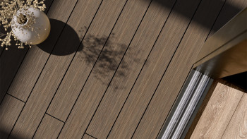 planeo AntikWood WPC tavola solido - Marrone chiaro 3m antico invecchiato