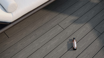 planeo CoEXWood WPC tavola con rivestimento solido - Grigio/Cemento 3m strutturato