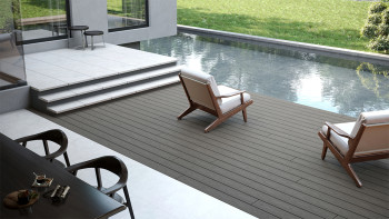 planeo CoEXWood WPC tavola con rivestimento solido - Grigio/Cemento 3m strutturato