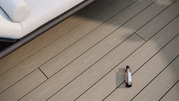 planeo CoEXWood WPC tavola con rivestimento solido - Grigio/Cemento 3m strutturato