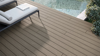 planeo CoEXWood WPC tavola con rivestimento solido - Grigio/Cemento 3m strutturato