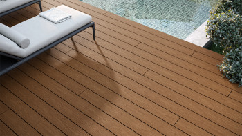 planeo CoEXWood WPC tavola con rivestimento solido - Sabbia/Caramello 3m strutturato