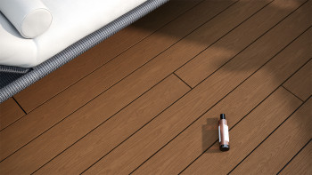 planeo CoEXWood WPC tavola con rivestimento solido - Sabbia/Caramello 3m strutturato