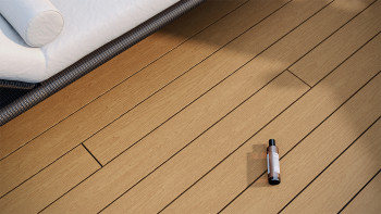 planeo CoEXWood WPC tavola con rivestimento solido - Sabbia/Caramello 3m strutturato