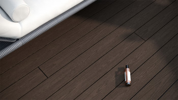 planeo CoEXWood WPC tavola con rivestimento solido - Marrone chiaro/Marrone scuro 3m strutturato