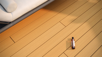 pannello per decking WPC planeo - camera cava marrone chiaro - scanalato/liscio