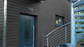 planeo Fassado - Rivestimento di facciata a rombi in WPC antracite