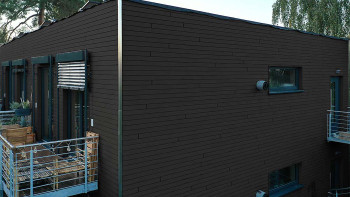 planeo Fassado - Rivestimento di facciata a rombi in WPC antracite