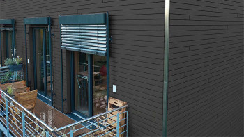 planeo Fassado - Rivestimento di facciata a rombi in WPC antracite