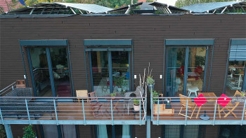 planeo Fassado - Rivestimento di facciata a rombi in WPC antracite