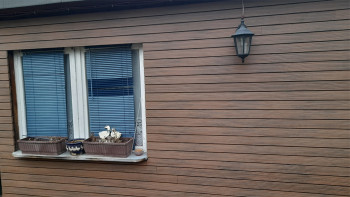 planeo Fassado - Modanatura a rombi in WPC Rivestimento di facciata marrone