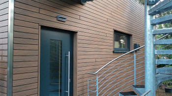 planeo Fassado - Modanatura a rombi in WPC Rivestimento di facciata marrone