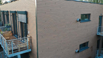 planeo Fassado - Modanatura a rombi in WPC Rivestimento di facciata marrone