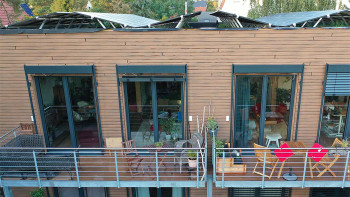 planeo Fassado - Modanatura a rombi in WPC Rivestimento di facciata marrone