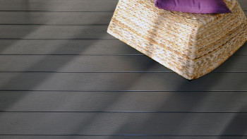 planeo pavimenti WPC - decking solido grigio-marrone in rilievo/scanalato - da 1m a 6m