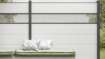 planeo Gardence Simply - Recinzione in PVC ad innesto Quadrata Bianco 180 x 180cm