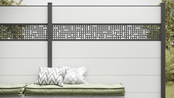 planeo Gardence Simply - Recinzione in PVC ad innesto Quadrata Bianco 180 x 180cm