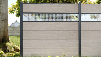 planeo Gardence Simply - Recinzione in PVC ad innesto Quadrata Quercia Sheffield