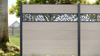 planeo Gardence Simply - Recinzione in PVC ad innesto Quadrata Quercia Sheffield