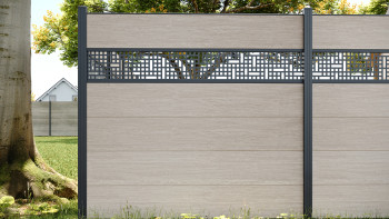 planeo Gardence Simply - Recinzione in PVC ad innesto Quadrata Quercia Sheffield
