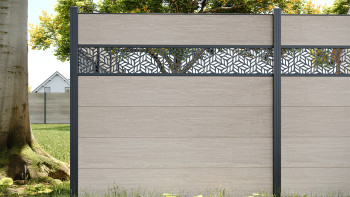 planeo Gardence Simply - Recinzione in PVC ad innesto Quadrata Quercia Sheffield