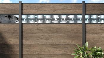 planeo Gardence Simply - Recinzione in PVC ad innesto Quadrata Quercia Monumento 180x180 cm