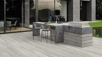 planeo Authoria PureBoard decking solido - Grigio chiaro 3,6 m testurizzato