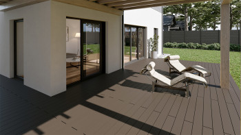 planeo SlimDeck BPC tavola massiccia - Ebano 4m - liscia/testurizzata