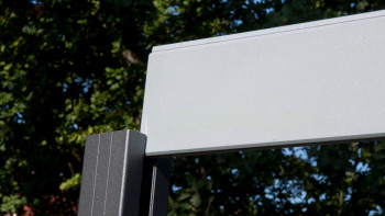 planeo Gardence Metallic - Recinzione in allumino quadrata Grigio argento DB 701