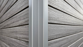 planeo Fassado - Rivestimento di facciata a fasce romboidali WPC grigio grafite