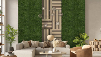 pannello acustico planeo - MixWall Living Moss Dark Green 52 x 52 cm | muschio naturale (PLMW-30111)