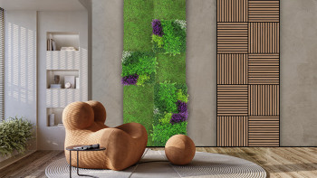 pannello acustico planeo - MixWall Living Leaf Forest Green Ancient Tree 52 x 52 cm | pianta naturale (PLMW-70111)