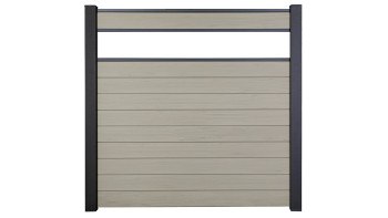 planeo Gardence Strong - recinzione a innesto BPC in vetro satinato sabbia bicolore 180 x 180 cm