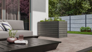 planeo BPC-Rhombus letto rialzato rettangolo - grigio pietra co-ex. 150 x 70 x 79 cm