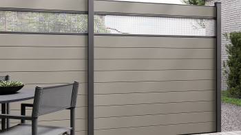 planeo Gardence Strong - Recinzione in BPC quadrato Grigio
