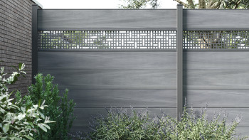 planeo Gardence Strong XL - Recinzione in BPC standard stone grey co-ex