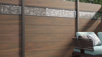 planeo Gardence Strong XL - Recinzione in BPC standard Noce co-ex